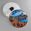 Wanduhr - Rund - Glasuhr - Meer Sommer Blume - 30x30cm - Produktbild-Vorschau 2