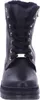 A front view of a black lace-up boot. Produktbild-Vorschau