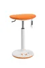 A studio shot of an orange and white adjustable stool. Produktbild-Vorschau