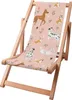 A pink deck chair with a cartoon dog pattern. Náhled obrázku produktu