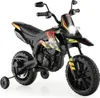 12V dětská elektrická motorka s pomocnými kolečky, černá Náhled obrázku produktu 1