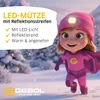 Gebol czapka dziecięca LED z odblaskowymi paskami różowa Podgląd zdjęcia produktu 2
