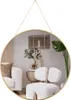 "MISOU Spiegel Rond mit Ophangketting Wandspiegel Gold Produktbild-Vorschau 1