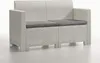 A white outdoor lounge sofa with gray cushions, shown against a white background. Anteprima dell’immagine prodotto