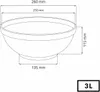 A diagram showing the dimensions of a bowl. Anteprima dell’immagine prodotto