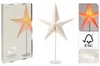 A collage of images showing a decorative star lamp, its packaging, and close-ups of the lamp and its components. Náhled obrázku produktu