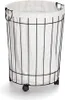 A laundry basket with a white fabric liner and a black metal frame, shown on a white background. Náhled obrázku produktu