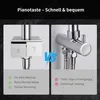Comparison of two shower faucet control mechanisms, highlighting features of one over the other. Podgląd zdjęcia produktu