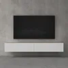 doporro Mobile Porta TV Sospeso 200 cm con 2 Ante Marrone Anteprima dell’immagine prodotto 2