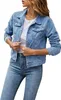 ASKSA Dámská džínová bunda Lehká krátká bunda Denim Jean Náhled obrázku produktu 1