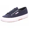 A single navy blue Superga sneaker with a white sole and laces, shown from a side angle against a white background. Produktbild-Vorschau
