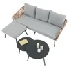 Gartenlounge MYKONOS, braun/grau - Balkon Lounge Sofa mit Produktbild-Vorschau 3