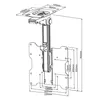 A technical drawing of a TV ceiling mount with dimensions indicated. Produktbild-Vorschau