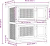A diagram of a wooden rabbit hutch with dimensions indicated. Produktbild-Vorschau