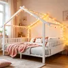 Metallbett 140x200 cm in Hausform Kinderbett Weiß – Produktbild-Vorschau 3