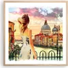 Gerahmtes Poster - Rahmen in heller Eiche - Venedig Brücke Produktbild-Vorschau 1