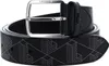 A close-up studio shot of a black Lacoste belt with a geometric monogram print. Produktbild-Vorschau