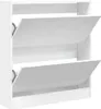 vidaXL Botník biely 80x21x87,5 cm materiál na báze dreva Náhľad obrázku produktu 1