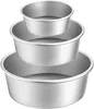 Three round cake pans stacked on top of each other. Produktbild-Vorschau