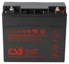 A black battery with red text and symbols. Produktbild-Vorschau