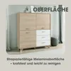 byLIVING Highboard BASTIAN / Eiche bianco, weiß / Griffe Produktbild-Vorschau 4