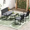COSTWAY Gartenmöbel Set Polyrattan, Outdoor Lounge Möbel, Produktbild-Vorschau 2