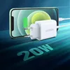 A smartphone is being charged by a white Ugreen charger, with a "20W" graphic in the foreground. Náhled obrázku produktu