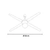 Stropný ventilátor 4 lopatky 1 svetlo D.130 cm 70w Náhľad obrázku produktu 2
