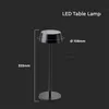 A black LED table lamp with dimensions indicated. Náhľad obrázku produktu