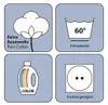 Four icons showing care instructions for textiles. Produktbild-Vorschau