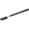 A black STABILO OHPen universal permanent marker with its cap off, lying on a white background. Produktbild-Vorschau