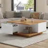 OKWISH Table basse 70×70×31,5 cm avec rangement, table Voir les images du produit 5