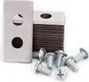 A stack of metal blades and several screws are arranged on a white background. Produktbild-Vorschau