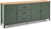 Credenza Miranda in legno massiccio colore verde e pino Anteprima dell’immagine prodotto 6
