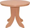 A round wooden table with a pedestal base. Produktbild-Vorschau