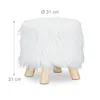 Sgabello con gambe in legno RD25735, bianco Anteprima dell’immagine prodotto 4