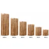 A row of wooden fences of varying heights displayed against a white background. Produktbild-Vorschau