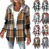 ASKSA Damen Winterjacke Karierte Hemdjacke Wolljacke Fleece Produktbild-Vorschau 5