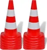 vidaXL Verkehrskegel 10 Stk. Reflektierend Rot und Weiß 50 Produktbild-Vorschau 1