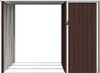 An empty metal shed with brown doors. Produktbild-Vorschau