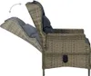 vidaXL Verstellbarer Gartensessel mit Auflagen Poly Rattan Produktbild-Vorschau 3