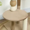 A close-up view of a multi-level cat tree, focusing on a circular platform and stacked spherical toys wrapped in rope. Anteprima dell’immagine prodotto