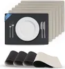 Tischsets Schwarz/Hellgrau doppelseitig (Unifarben) 6er Set Produktbild-Vorschau 1