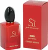 A red perfume bottle and its red packaging are displayed against a white background. Náhled obrázku produktu