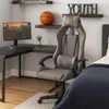 Gaming-Stuhl Roya Grau Stoffbezug, Kippfunktion, Kopf- & Produktbild-Vorschau 2