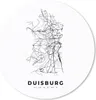 MuchoWow® Mauspad Mousepad Karte - Duisburg - Schwarz-Weiß Produktbild-Vorschau 1