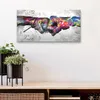 DEQOART Glasuhr 60x30 cm Zahlen 'Graffiti-Handschlag' Produktbild-Vorschau 4