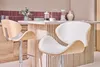Miliboo - Design-Barhocker Weiß und helles Holz WALNUT Produktbild-Vorschau 2