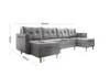 Easy4You Ecksofa Grau BALDUR U-Form – 303x93x145 cm - Produktbild-Vorschau 2