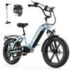 A light blue ECORUSH electric bicycle is shown with accessories including a pump and a lock, against a white background. Produktbild-Vorschau